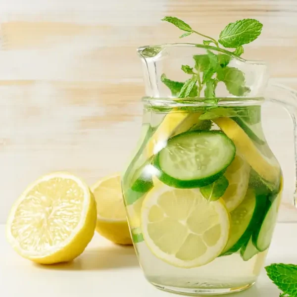 Detox Wasser mit Zitrone Ingwer zum Entschlacken und Abnehmen